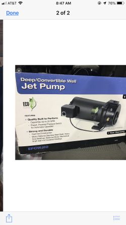 Deep/Convertible well jet pump Brand new
