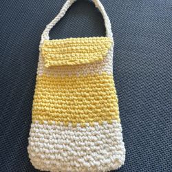 Hand Knit Crochet - Cellphone Pouch 