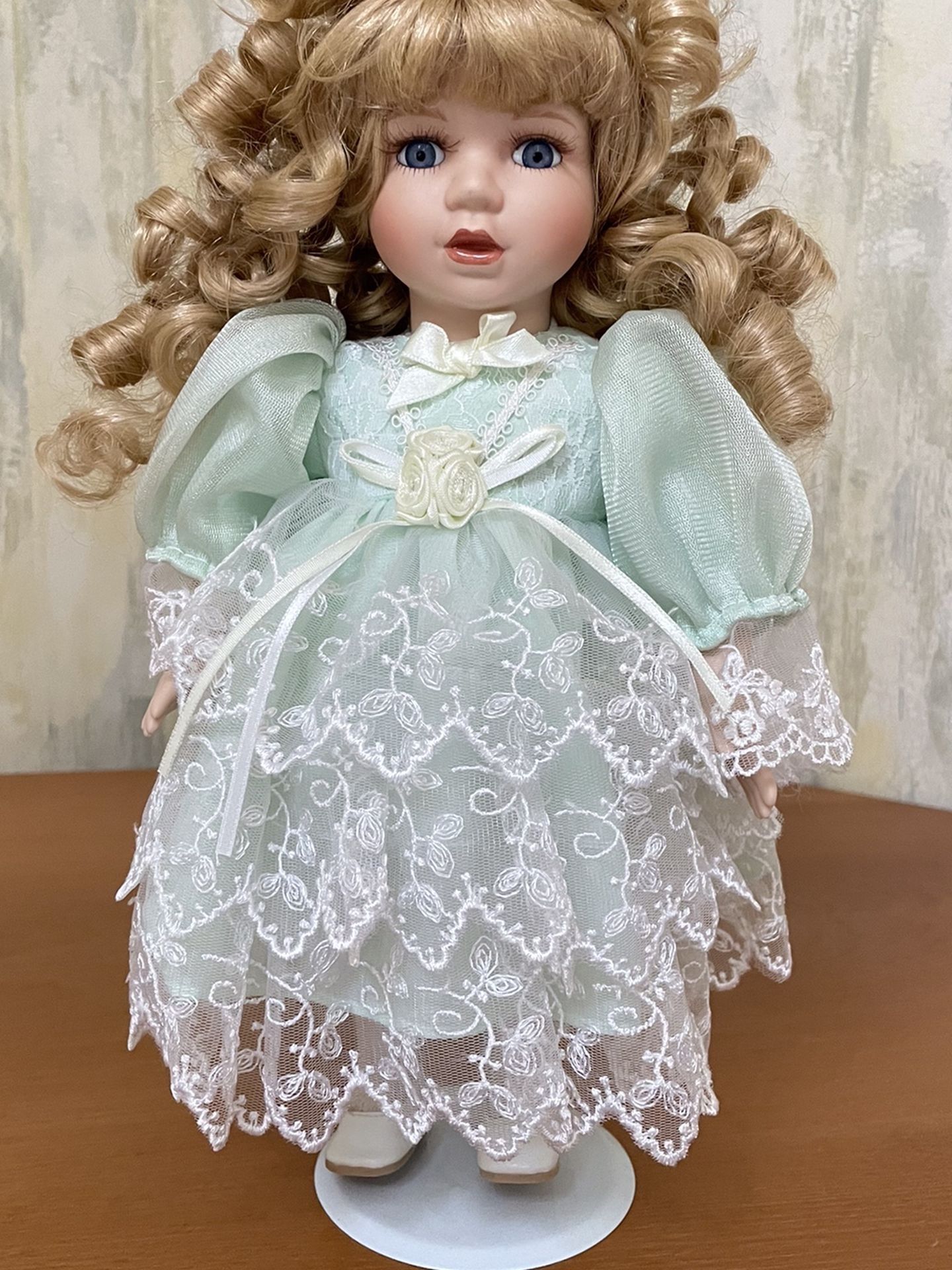 Dandee international limited edition porcelain doll. 12” tall. Smoke free home.