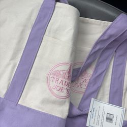 Large lavender Trader Joe’s tote