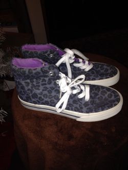 Purple leopard high tops