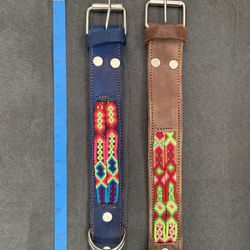 Set 2 Leather dog Collar