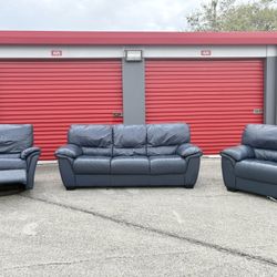 Leather 3 Piece Sofa/Couches Set