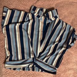 Blue stripe Croptop Large- Good material 