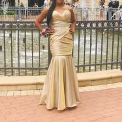 Gold Mermaid Prom Dress