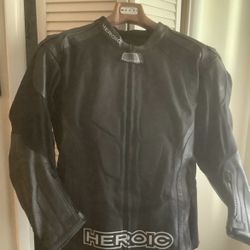 Heroic Podium Street Jacket Hybrid Size 42 – Leather + Textile Motorcycle Jacket w/ Armor, Great Condition