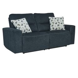 Ashley Furniture Blue Denim Effect Recliner & Sofa