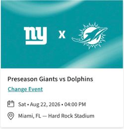 Miami Dolphin’s VS NY Giants