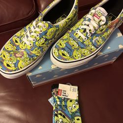 Vans Era Toy Story Aliens Size 11.5 With Matching Socks