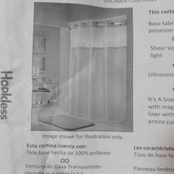 Curtain Features Bade Fabric Made Of 100%polyester Sheer Voile Window- Allows In Light Remplacement Liner With Magnets-remove The Liner Without Removi