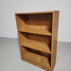 3-Shelf Oak Finish Bookshelf 