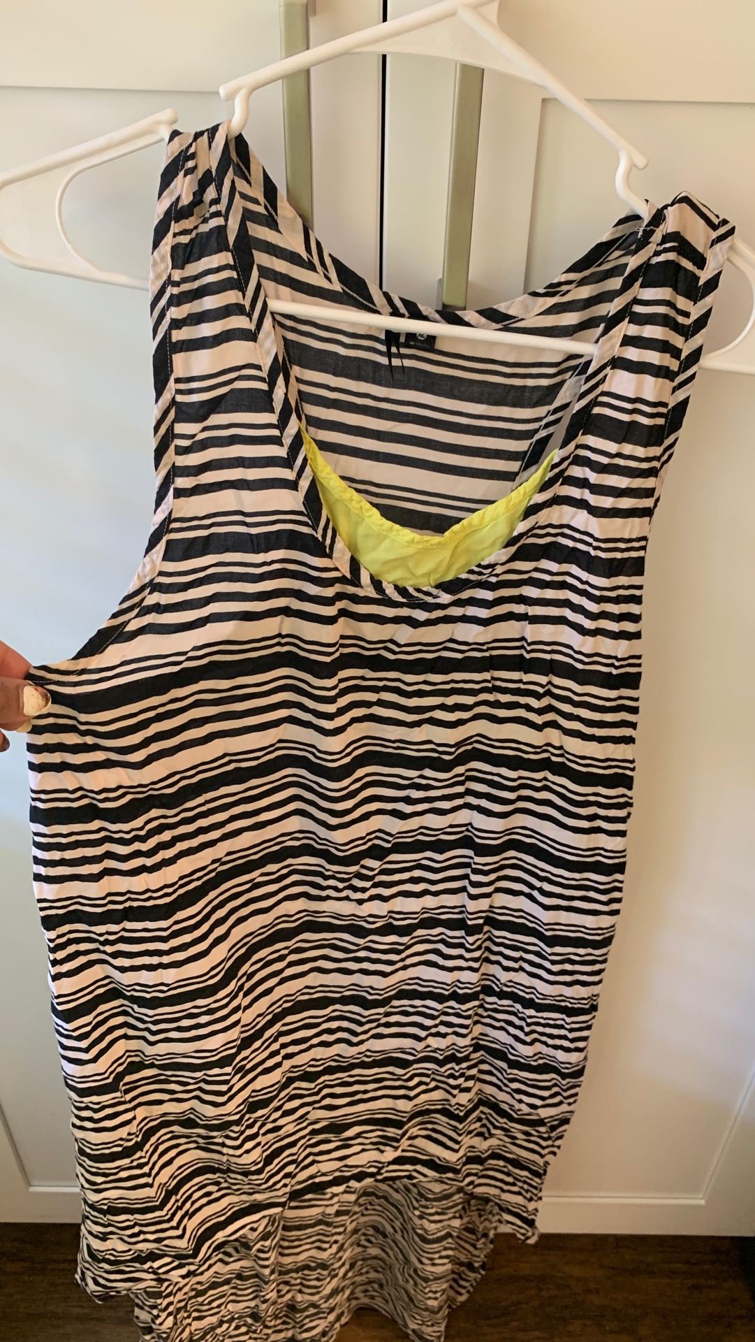 Kensie High-Lo striped Racerback Dress