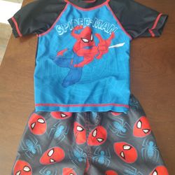 Toddler Spider Man Swimsuit & Swim Shirt