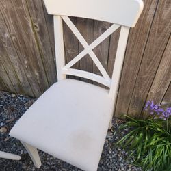 Single IKEA INGOLF Dining Chair White with Padded Upholstered Seat replace broken or expand set.