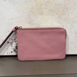 COACH Leather Zip Corner Wristlet