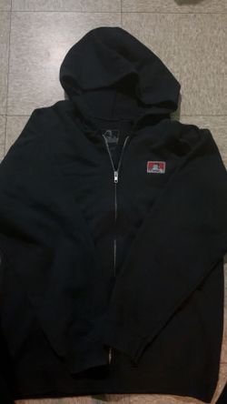 black ben davis zip up hoodie size L