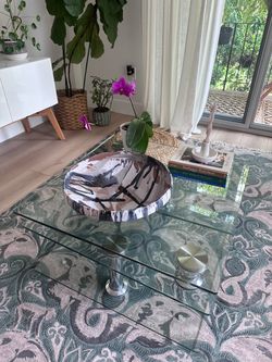 Glass Coffee Table with Chrome Legs