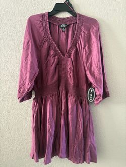 Scoop Purple Smocked Mini Dress