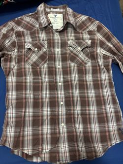 American Eagle Outfitters Plaid Western Shirt Large