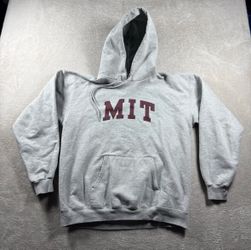 MIT Massachusetts Institute Of Technology Men’s M Gray Pullover Hoodie #1525