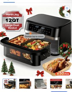 NEW 12QT Dual-Zone Air Fryer with Window — Only $50 