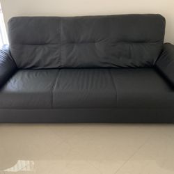 IKEA Faux Black Leather Coach In Good Condition