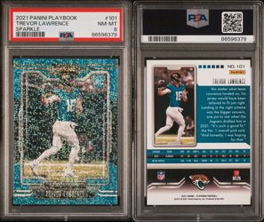 2021 Panini Playbook Trevor Lawrence Sparkle PSA 8