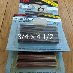 10 Count RYOBI  80 Grit Sanding Sleeves ( Each pack  $3
