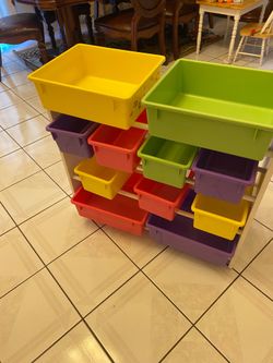 Kids Toy Storage Organizer with Colorful Bins