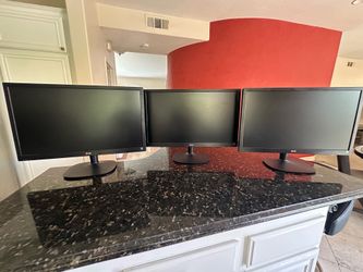 (3) LG HD LED Monitors (27MP33HQ-B)