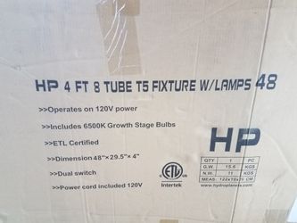 HP 4FT. TUBE T5 FIXTURE W/LAMPS 48
