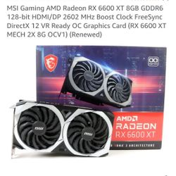 MSI Radeon RX 6600 MECH 2X 8G. Graphics Card,gpu