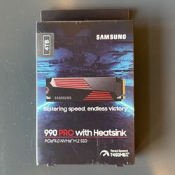Sealed Samsung 990 PRO 4TB NVMe SSD w/ Heatsink – PCIe 4.0 (Read 7450 MB/s)