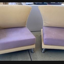 Set Of 2 Velvet Suede Chairs Seat Couch Sofa With The Picture 