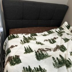 Twin Bedframe, Mattress And Mattress Cover