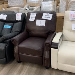Pollenzo Leather Pushback Recliner