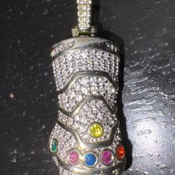 Thanos Infinity Gauntlet 18k Gold Plated / Yellow Gold Pendant 