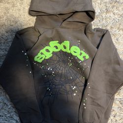 Green And Gray Spider Hoodie Size L