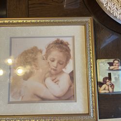 William Bougereau First Kiss Framed Painting And Light Switch Cover 