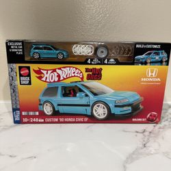 New Mattel Brick Shop Custom Honda Civic EF Building Playset Hot Ones Hot Wheels
