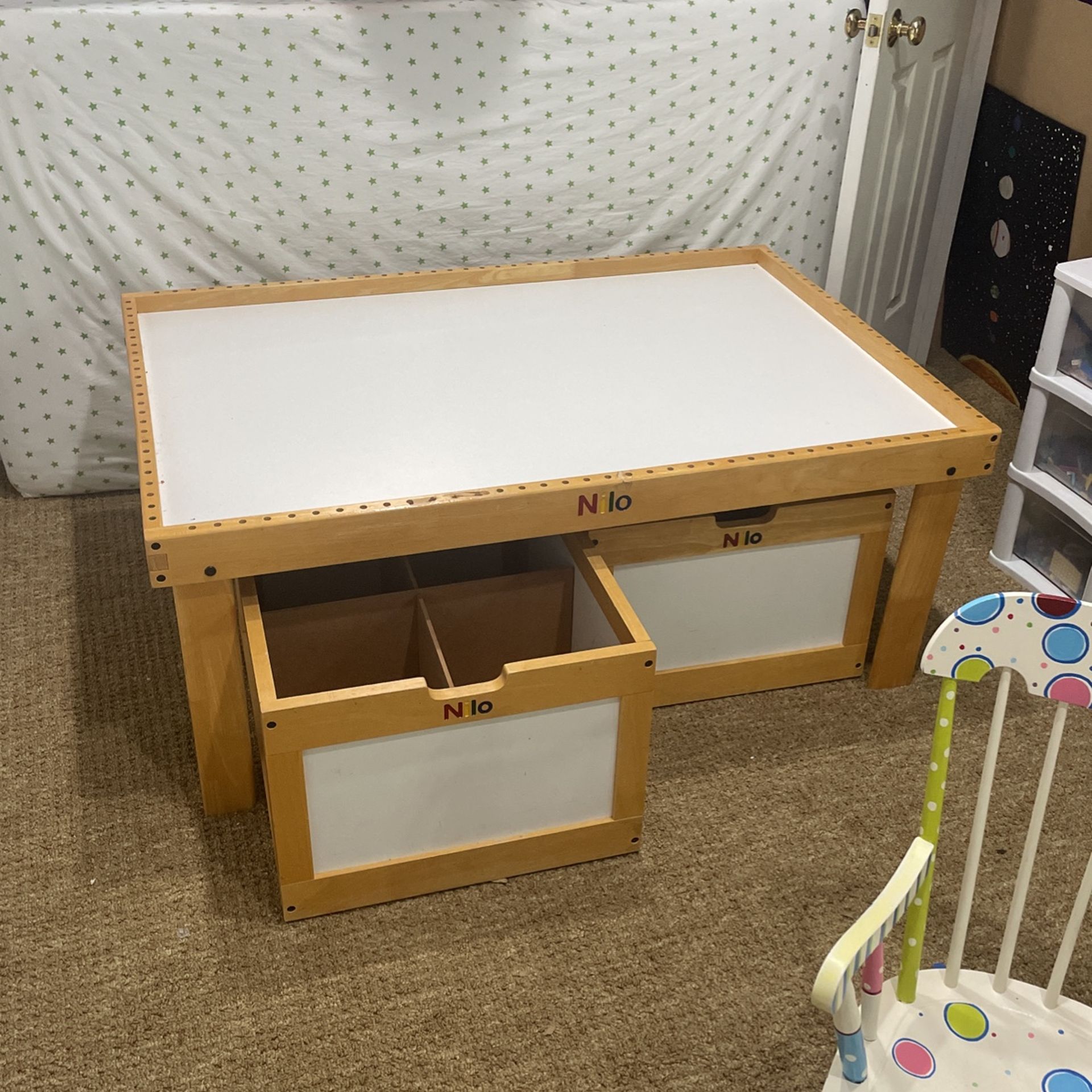 Kids Play Table and storage Bins