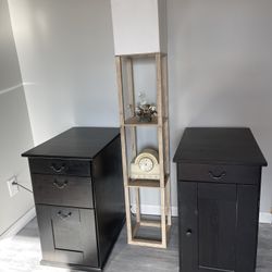 2x Modern Dark Brown Nightstands
