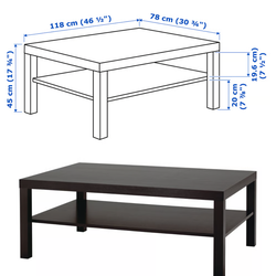IKEA LACK Coffee Table – Black-Brown