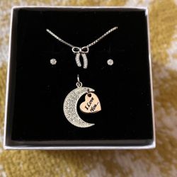 Sterling silver & CZ Necklace and earring set