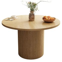 Modern Round Wood Table 47-inch