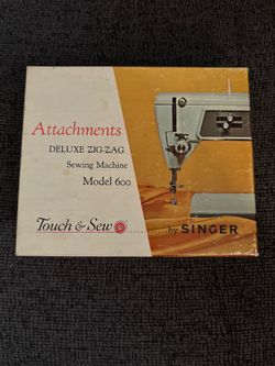 Vintage Singer Touch & Sew Model 600 Attachment Kit Box Instructions