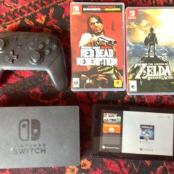 Nintendo Switch + Controller + Games (no Joycon)