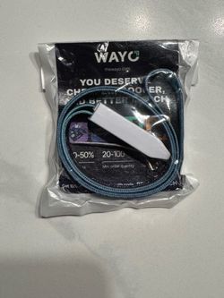 WAYO Blue Braided Charging Cable and Landyard