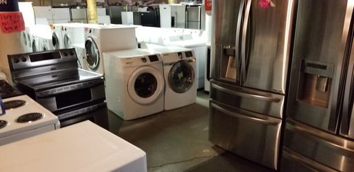 Blow Out Sale Store Full Of Nice Lightly Used Certified Refrigerator Washer Dryer Stove Oven Stackable Free Warranty Samsung GE WHIRLPOOL LG BOSH KENM