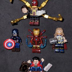 New Spiderman, Captain America, Ironman, Dr Strange &Thor Mini Figures 